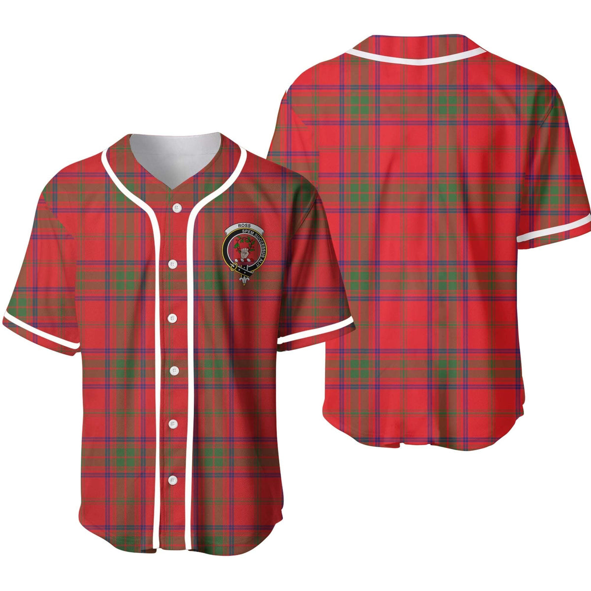 Ross Tartan Crest Baseball Jersey