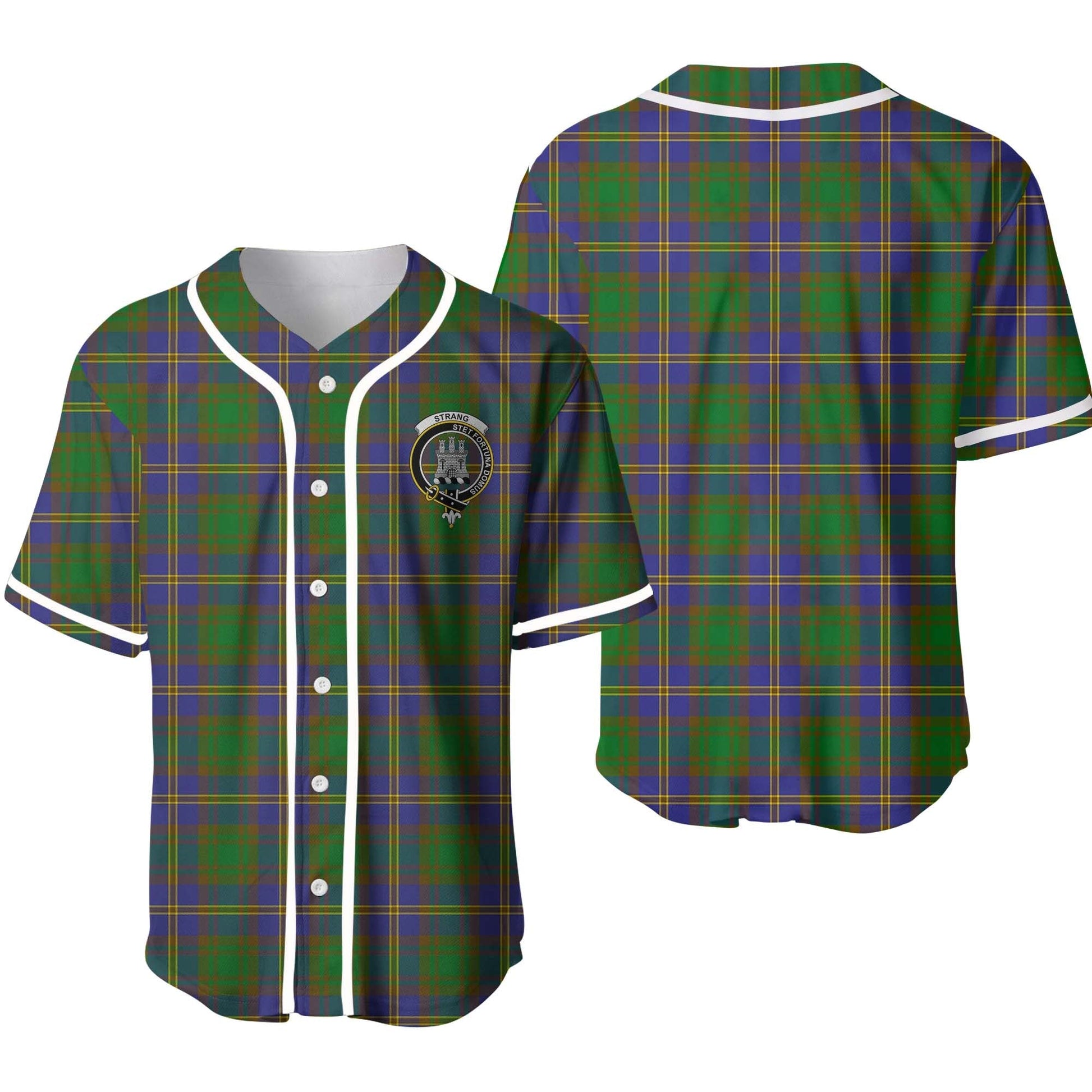 Strange (or Strang) Tartan Crest Baseball Jersey