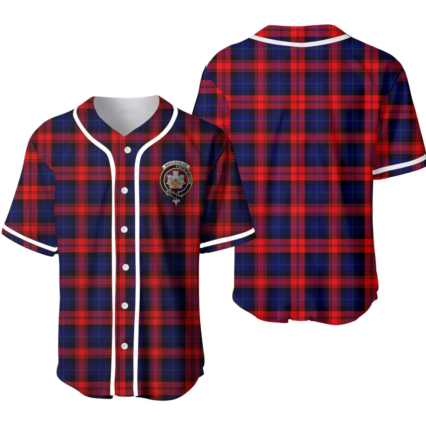 MacLachlan Tartan Crest Baseball Jersey