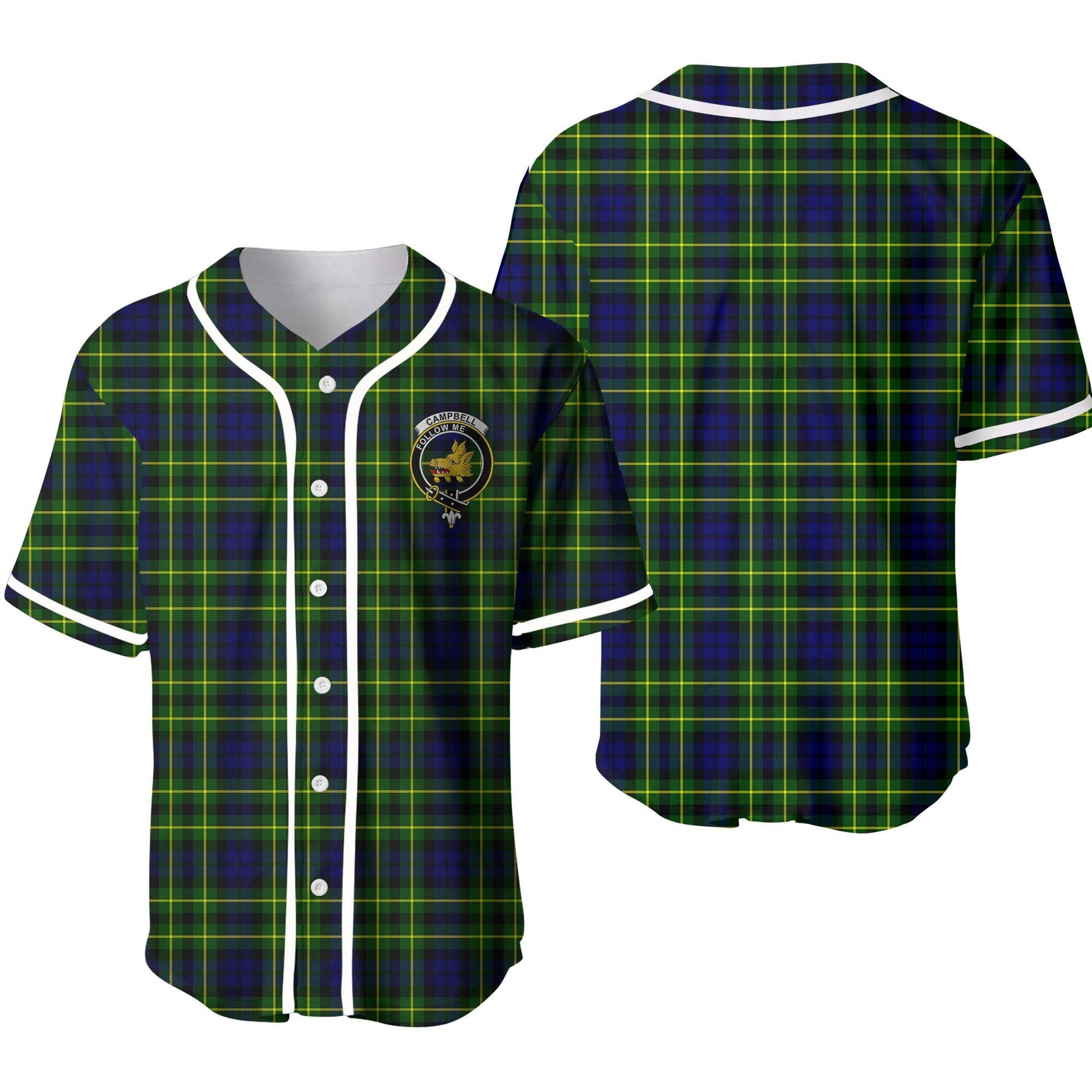 Campbell of Breadalbane Tartan Crest Baseball Jersey