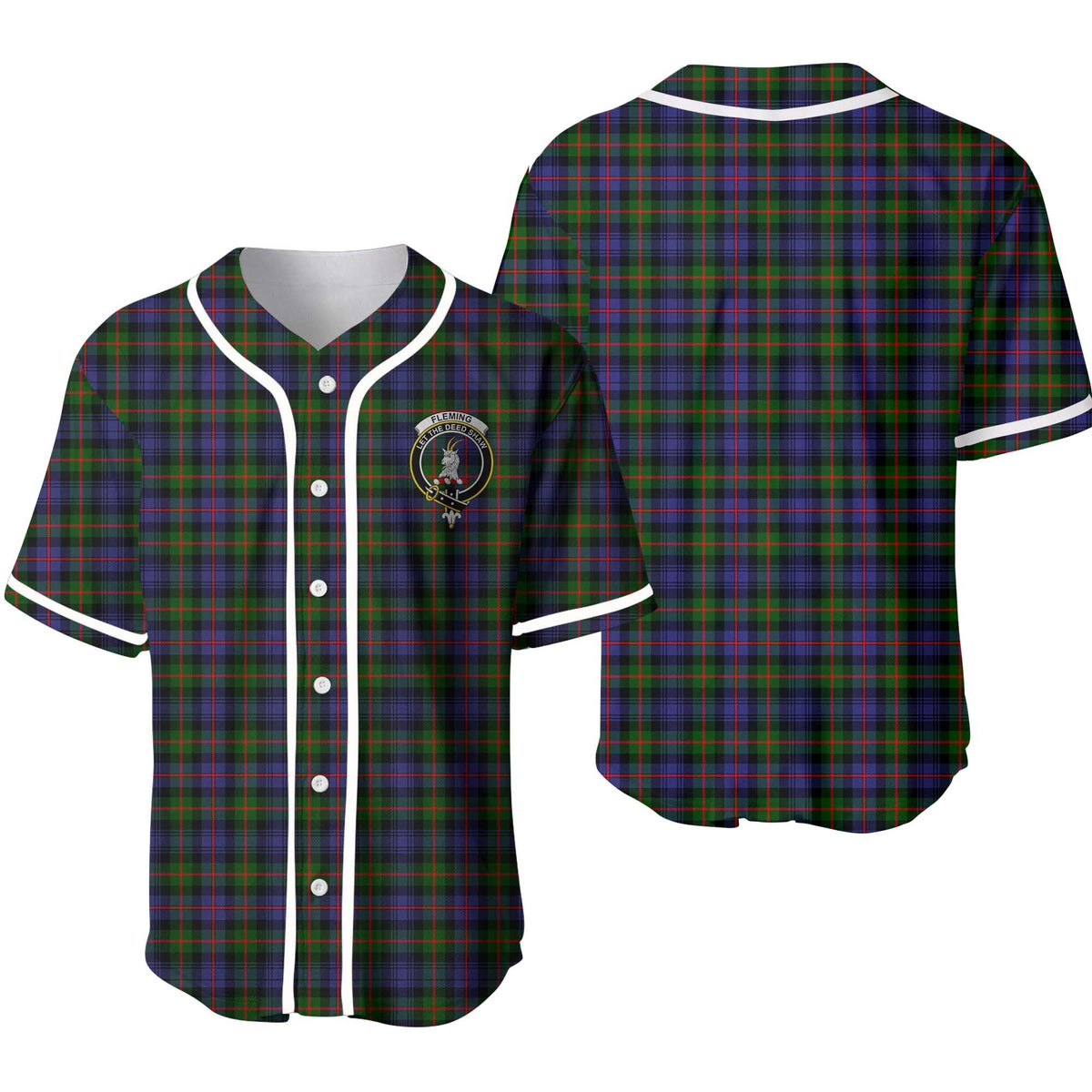 Fleming Tartan Crest Baseball Jersey