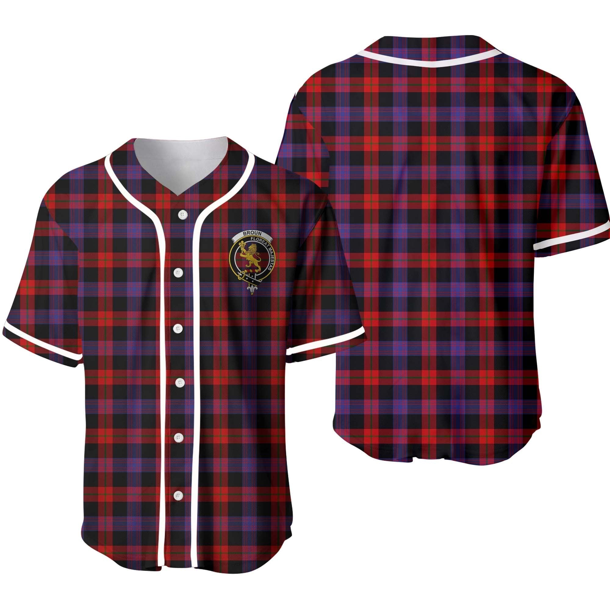 Broun Tartan Crest Baseball Jersey