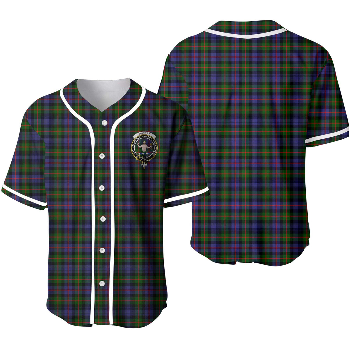 Murray (of Atholl) Tartan Crest Baseball Jersey