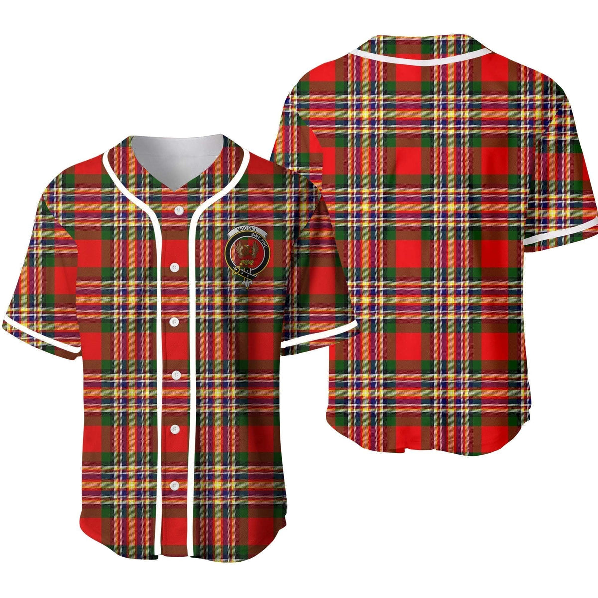 MacGill (Makgill) Tartan Crest Baseball Jersey