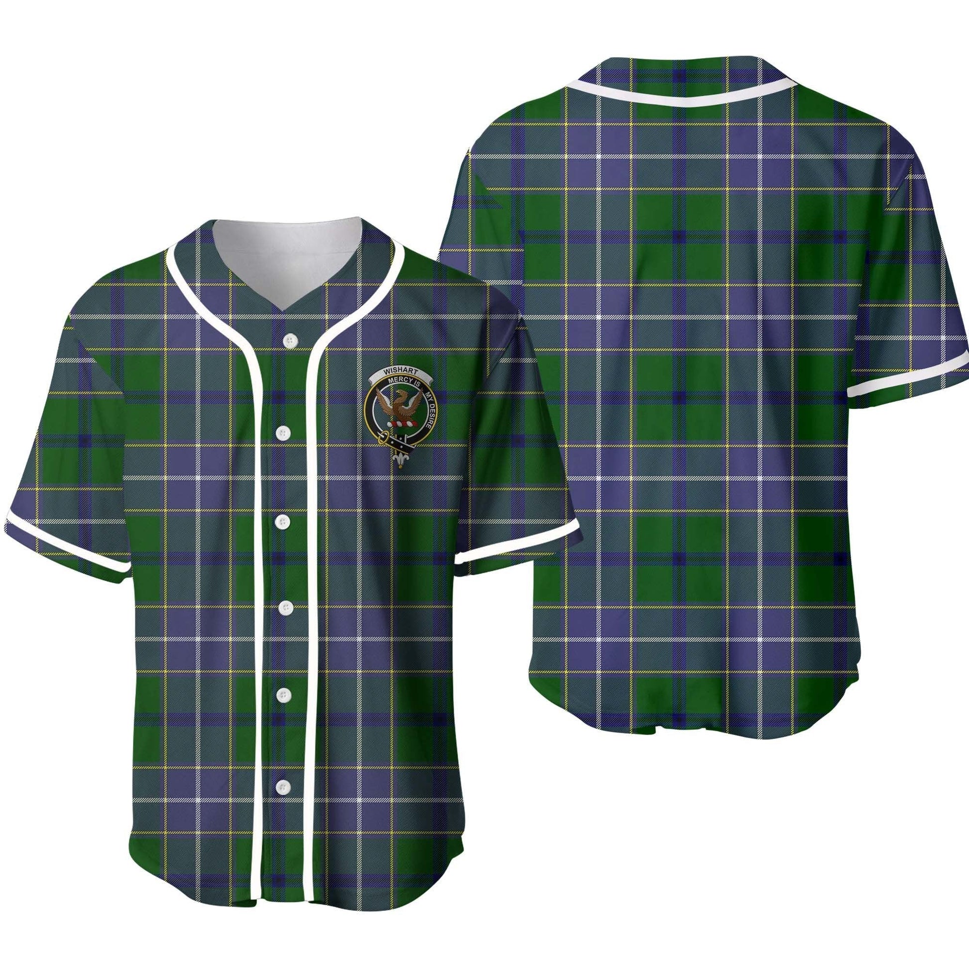 Wishart Tartan Crest Baseball Jersey