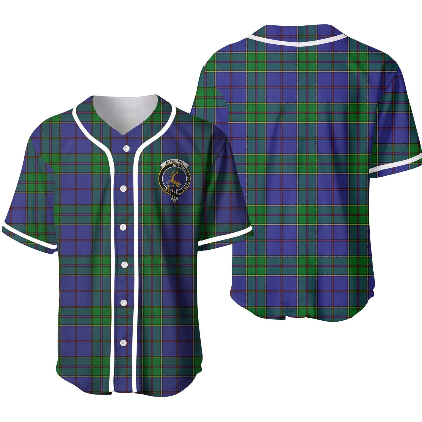 Strachan Tartan Crest Baseball Jersey