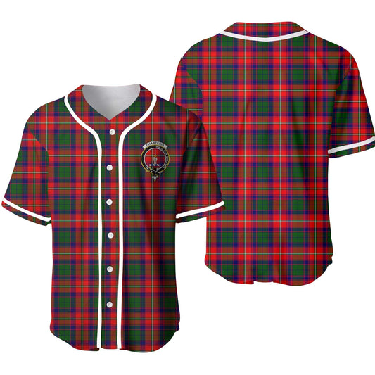 Charteris (Earl of Wemyss) Tartan Crest Baseball Jersey