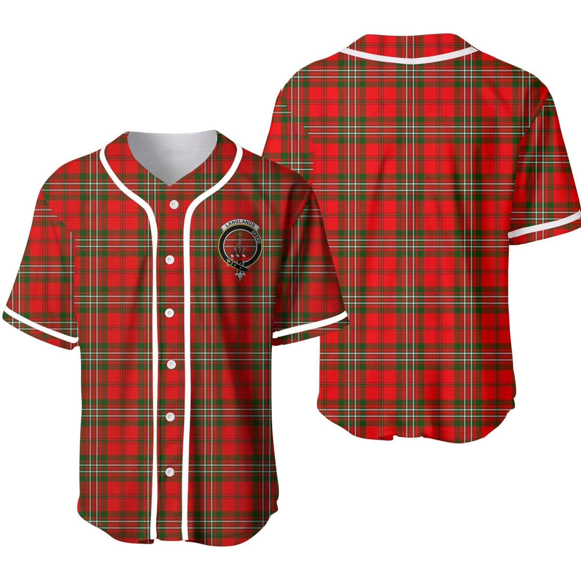 Langlands Tartan Crest Baseball Jersey