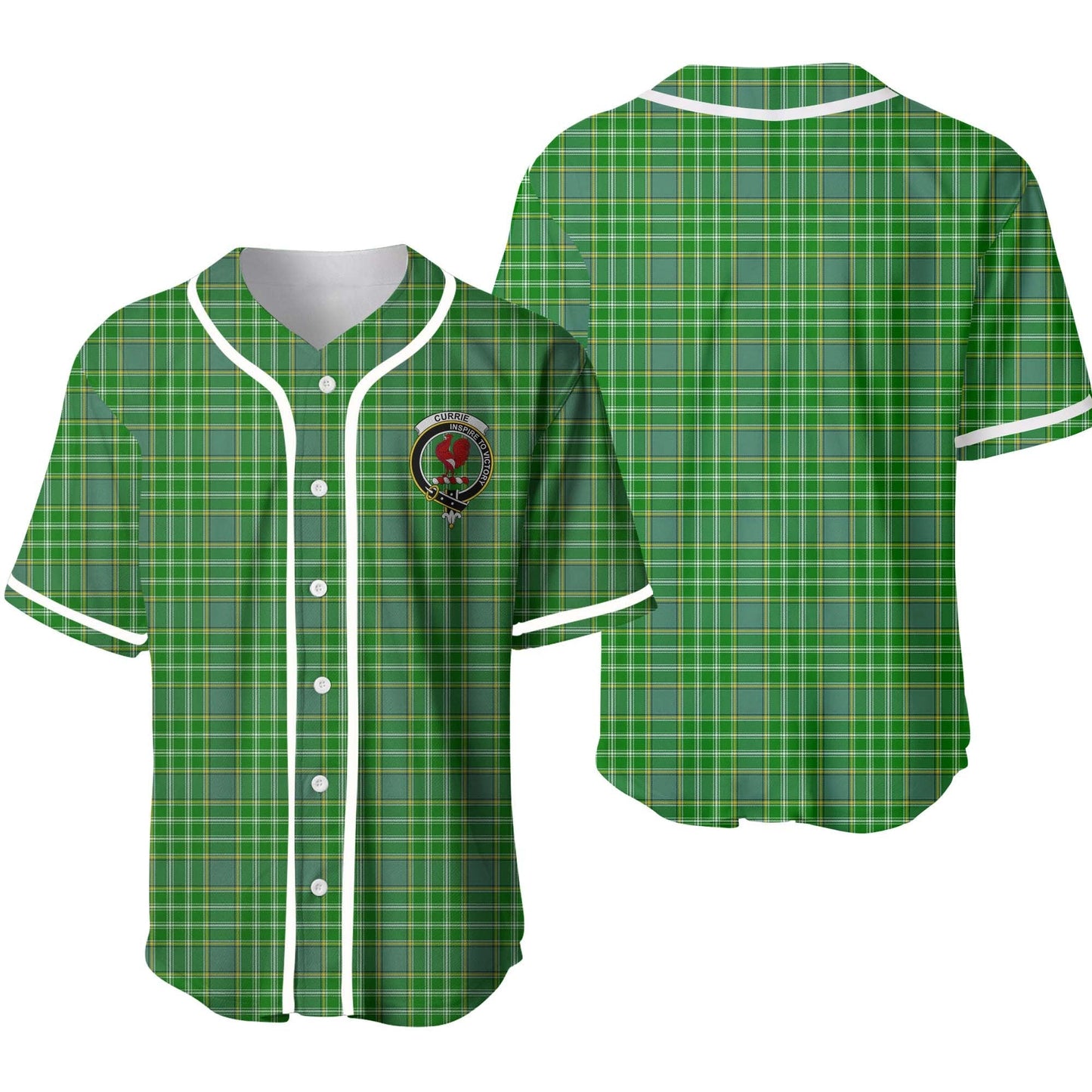 Currie or Curry Tartan Crest Baseball Jersey