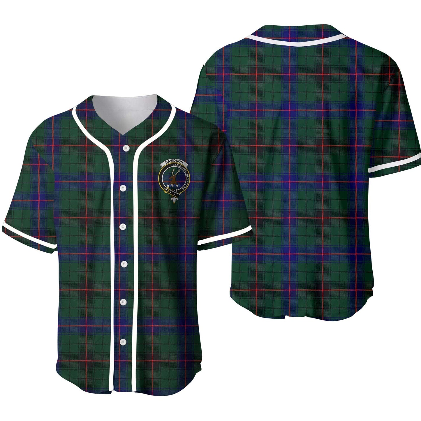 Davidson Tartan Crest Baseball Jersey