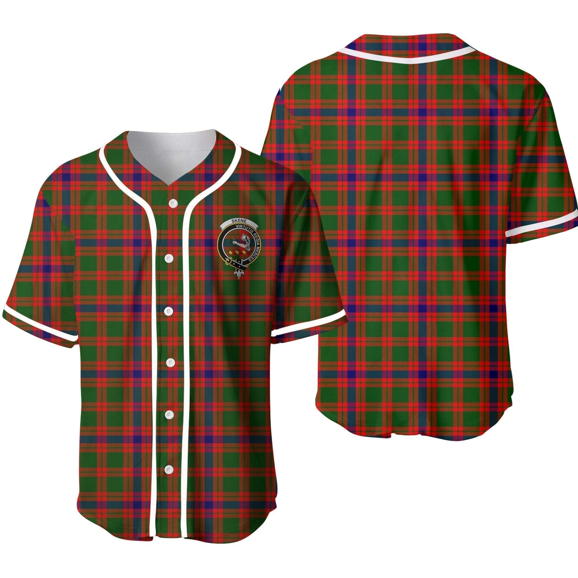 Skene Tartan Crest Baseball Jersey