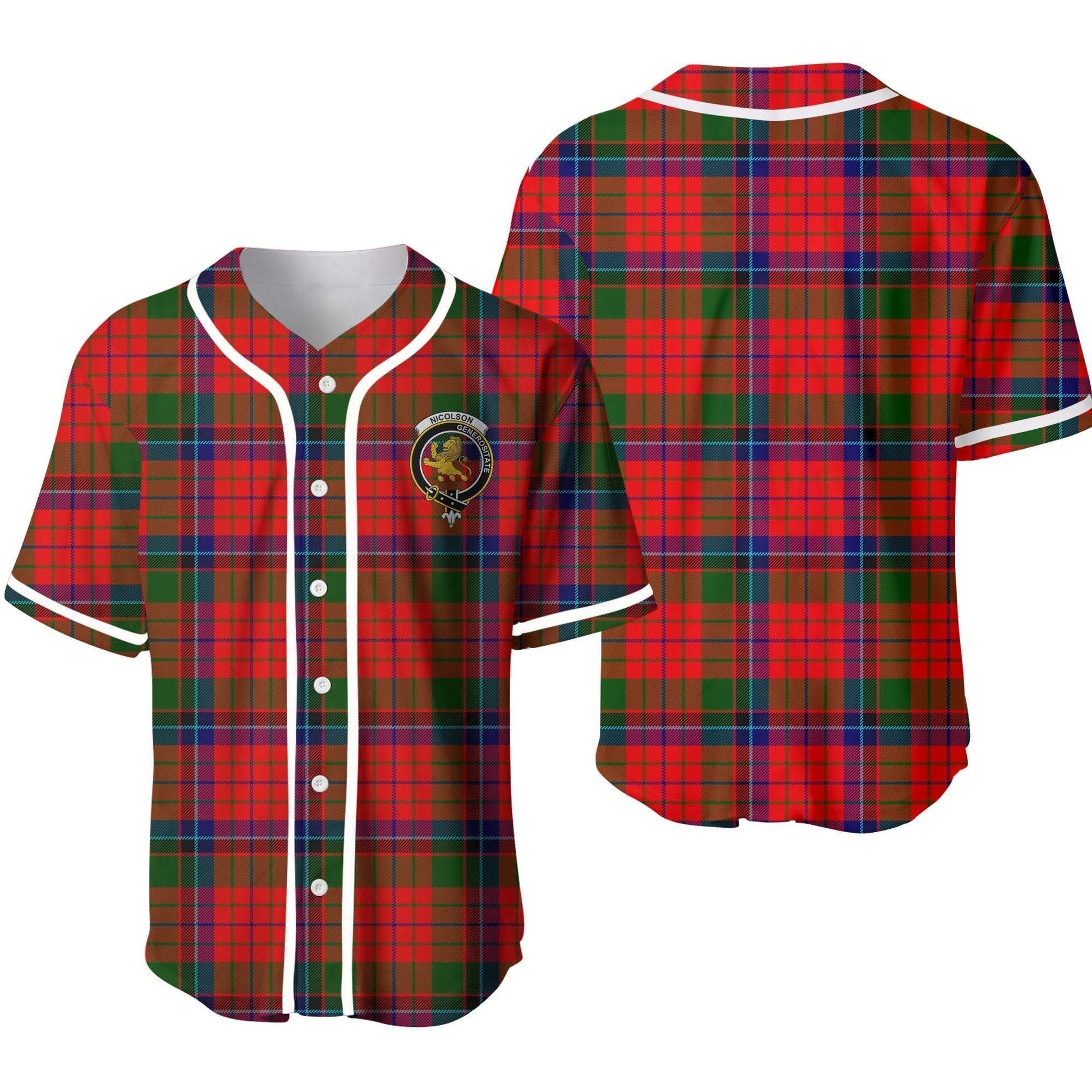 Nicolson Tartan Crest Baseball Jersey