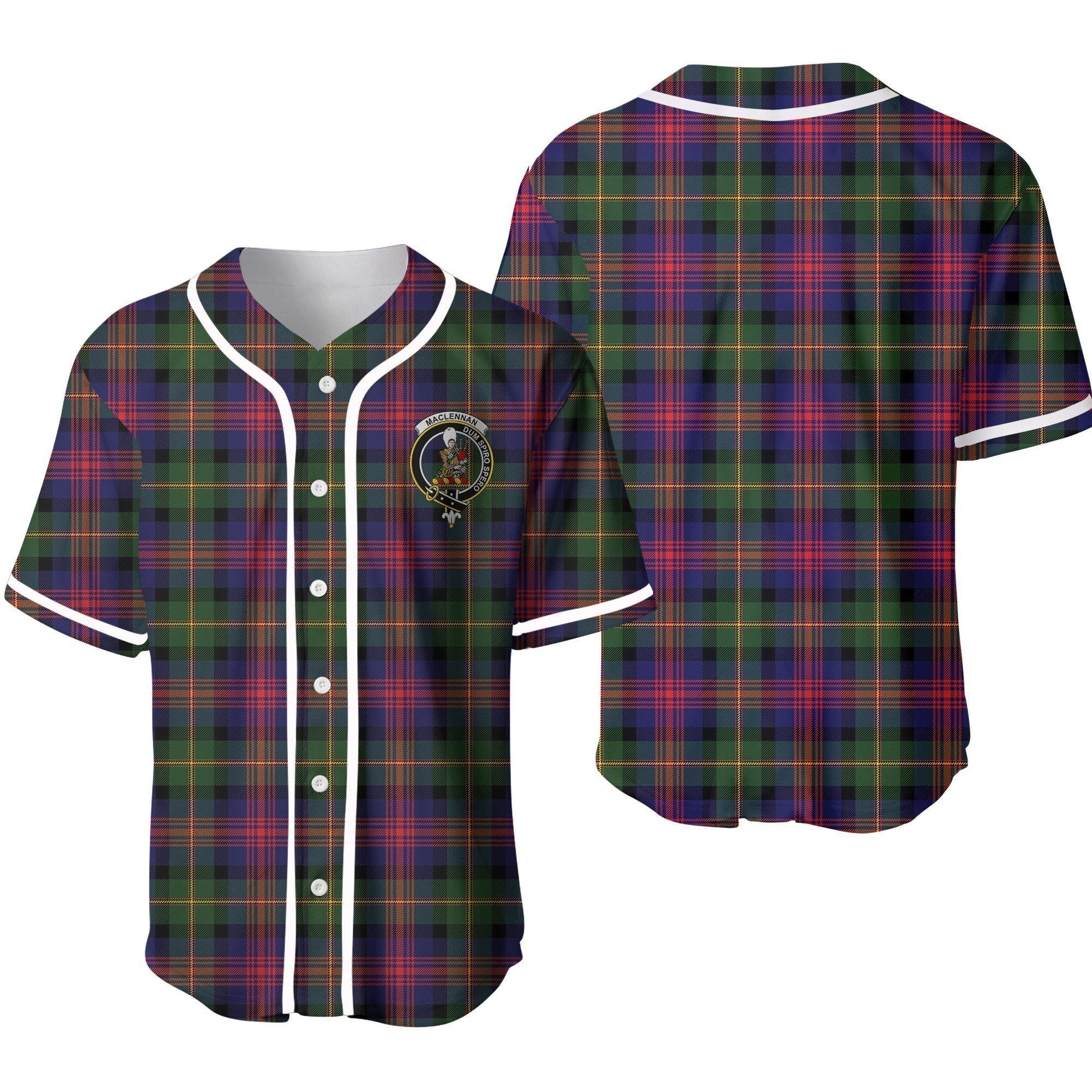 MacLennan Tartan Crest Baseball Jersey