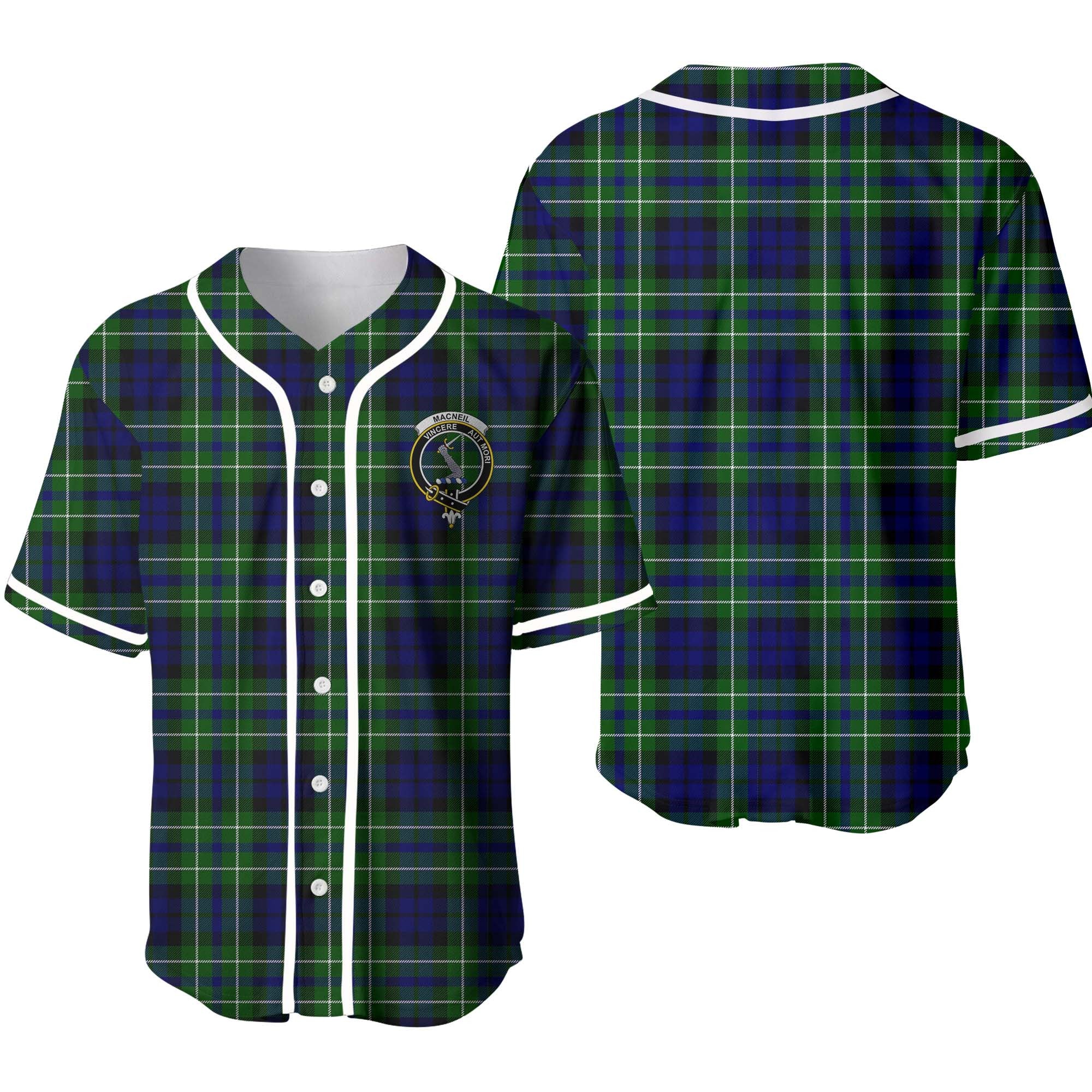 MacNeil of Colonsay Tartan Crest Baseball Jersey