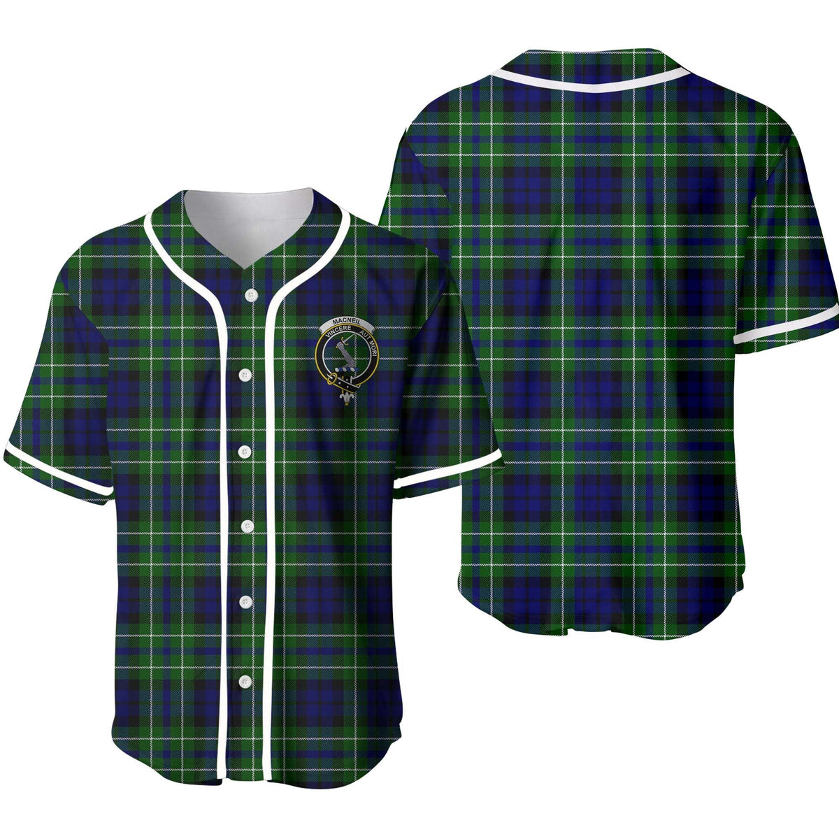 MacNeil of Colonsay Tartan Crest Baseball Jersey