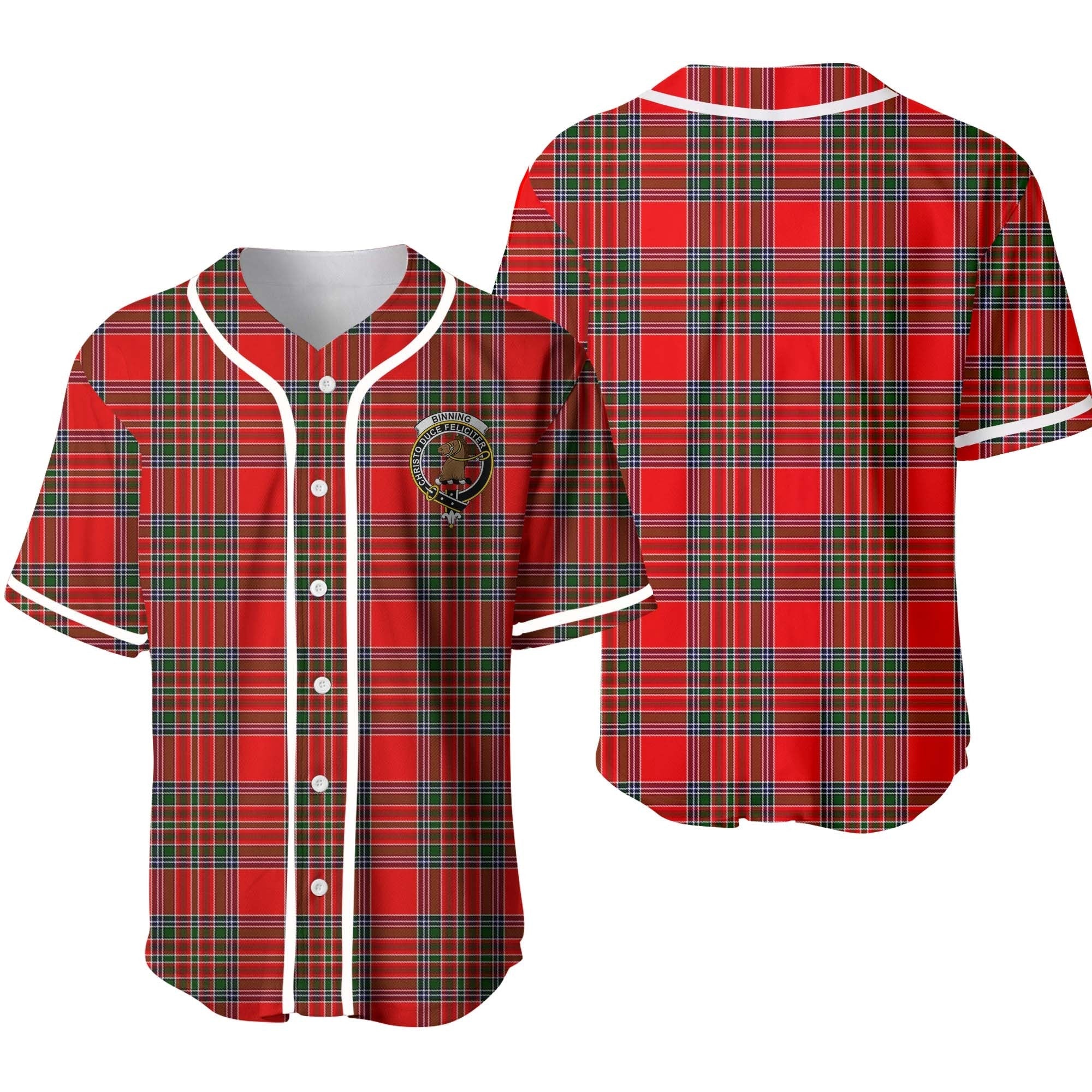 Binning of Wallifoord Tartan Crest Baseball Jersey