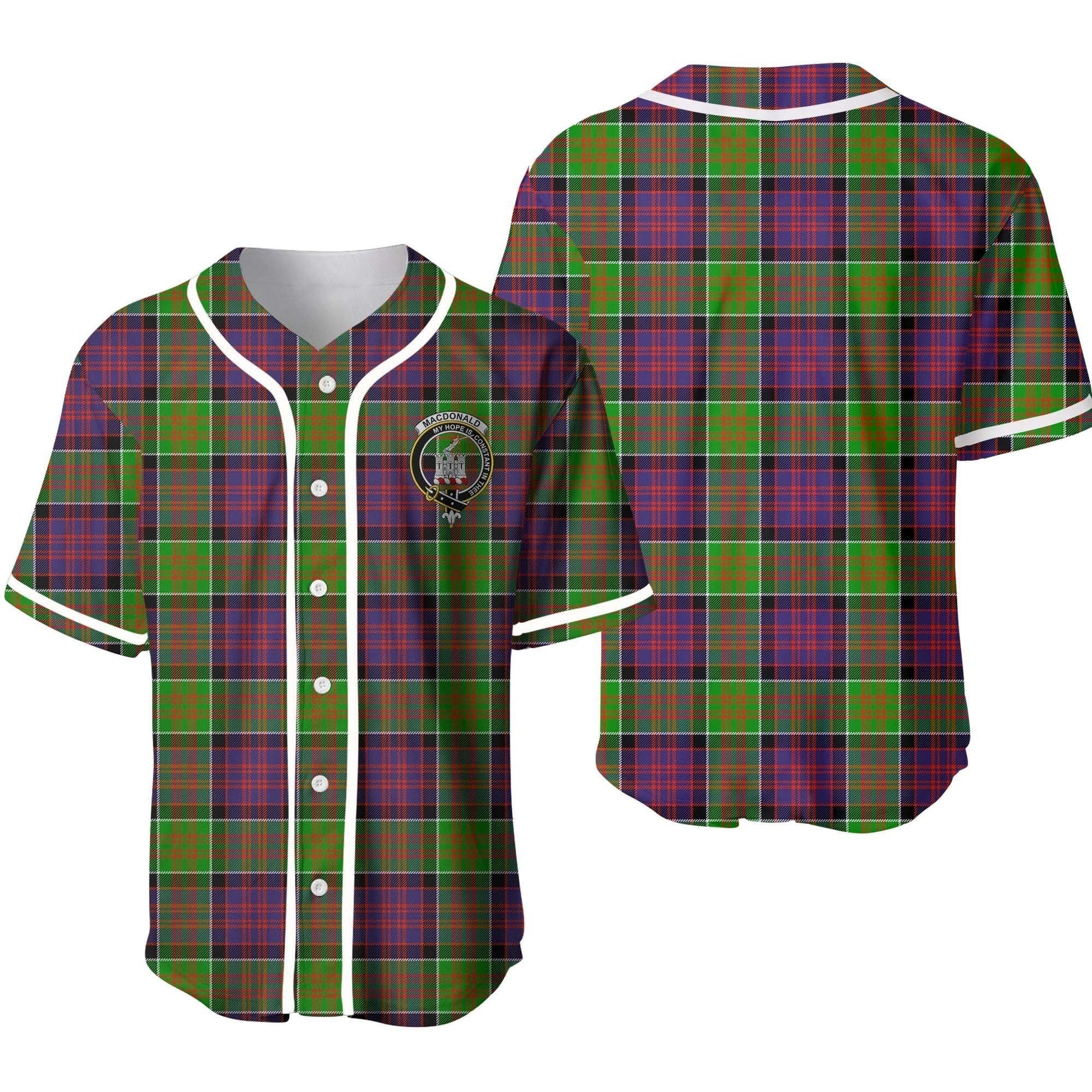 MacDonald ( Ranald) Tartan Crest Baseball Jersey