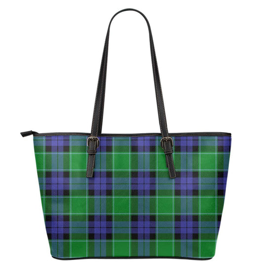 Graham of Menteith Modern Tartan Plaid Leather Tote