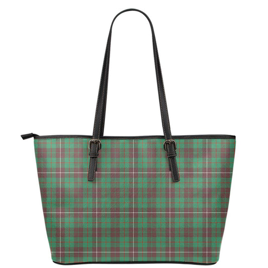 MacKinnon Hunting Ancient Tartan Plaid Leather Tote