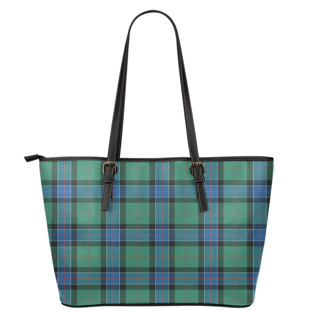 Sinclair Hunting Ancient Tartan Plaid Leather Tote