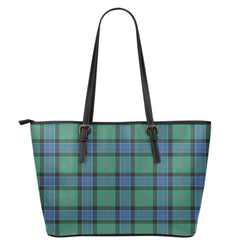 Sinclair Hunting Ancient Tartan Plaid Leather Tote