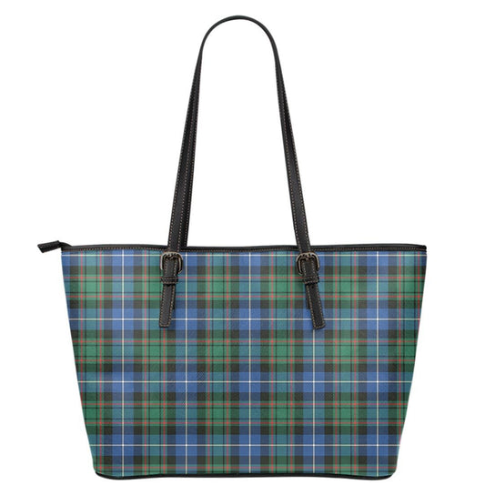 MacRae Hunting Ancient Tartan Plaid Leather Tote