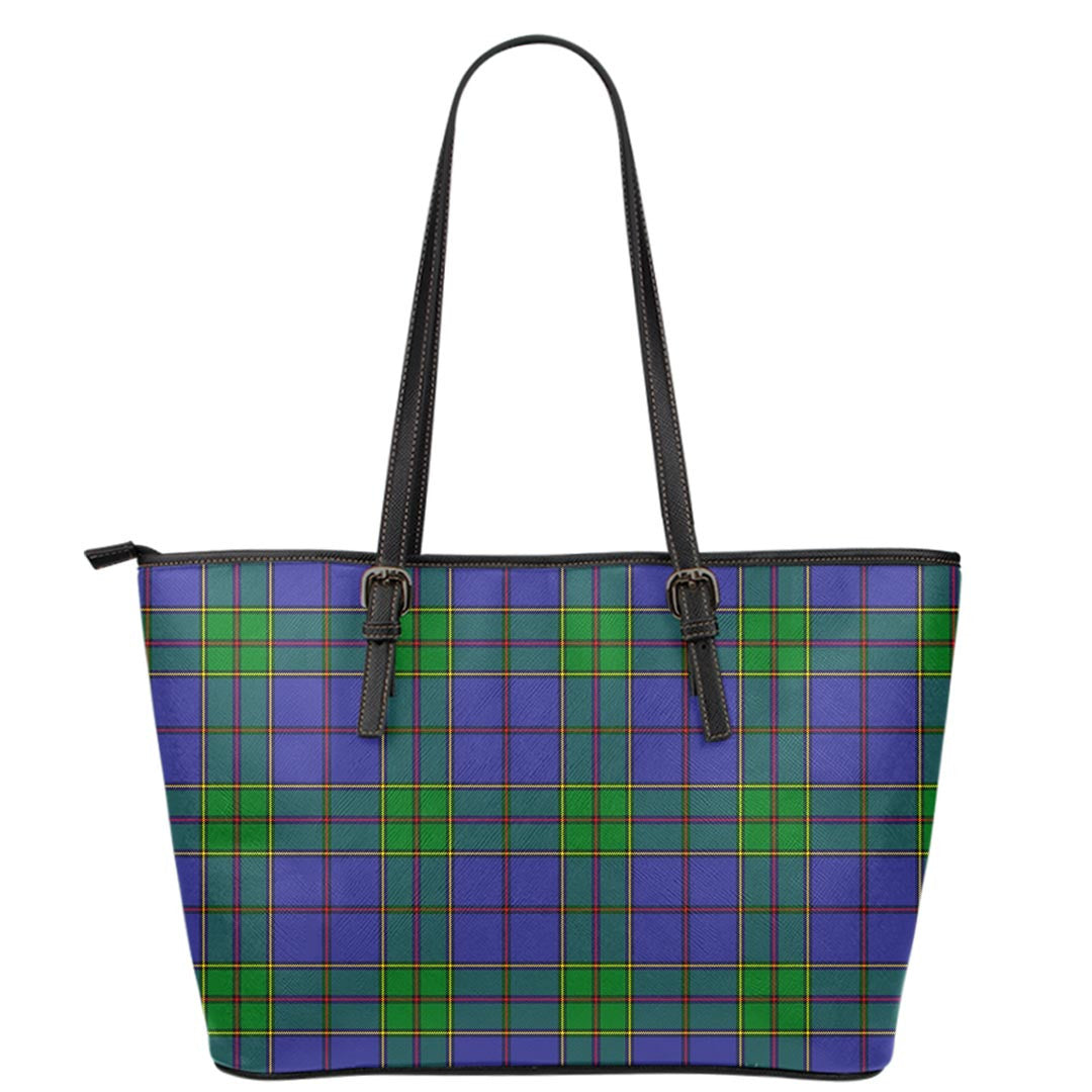 Strachan Tartan Plaid Leather Tote