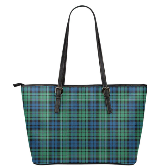 MacCallum Ancient Tartan Plaid Leather Tote