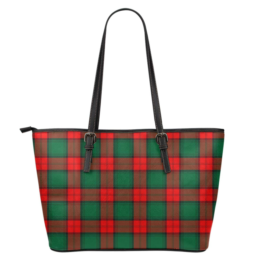 Stewart Atholl Modern Tartan Plaid Leather Tote