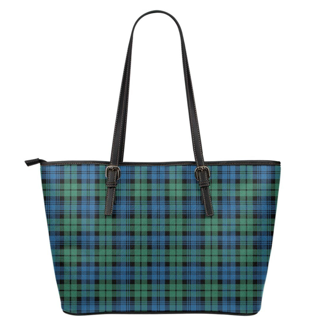 Campbell Ancient 02 Tartan Plaid Leather Tote