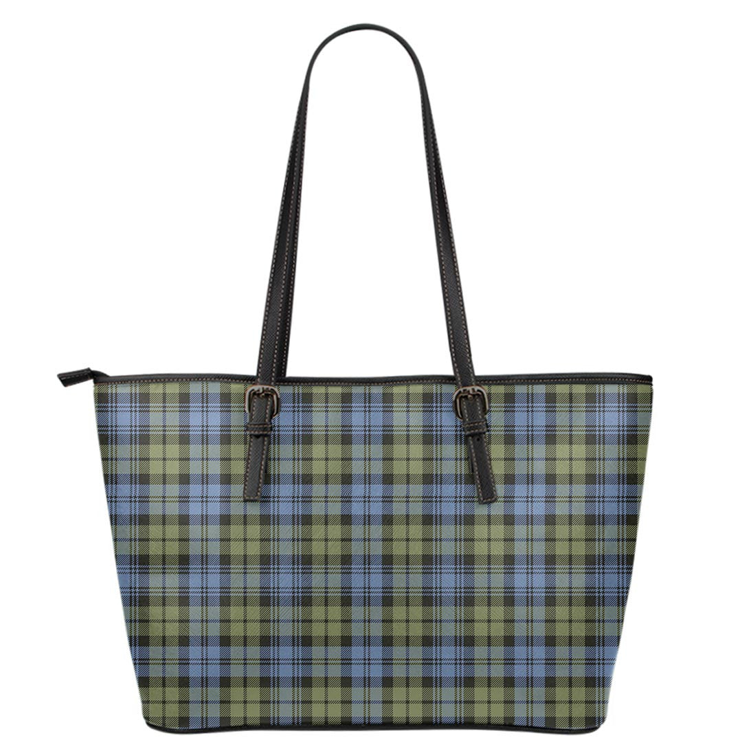 Campbell Faded Tartan Plaid Leather Tote