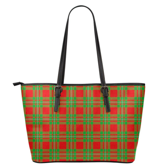 MacGregor Modern Tartan Plaid Leather Tote