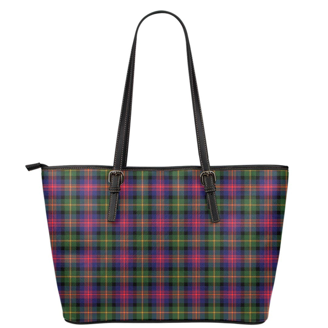 Logan Modern Tartan Plaid Leather Tote