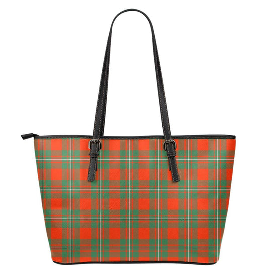 MacGregor Ancient Tartan Plaid Leather Tote