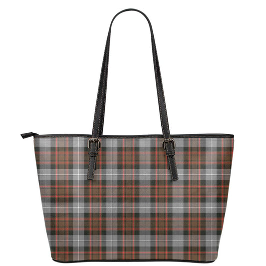 MacRae Hunting Weathered Tartan Plaid Leather Tote