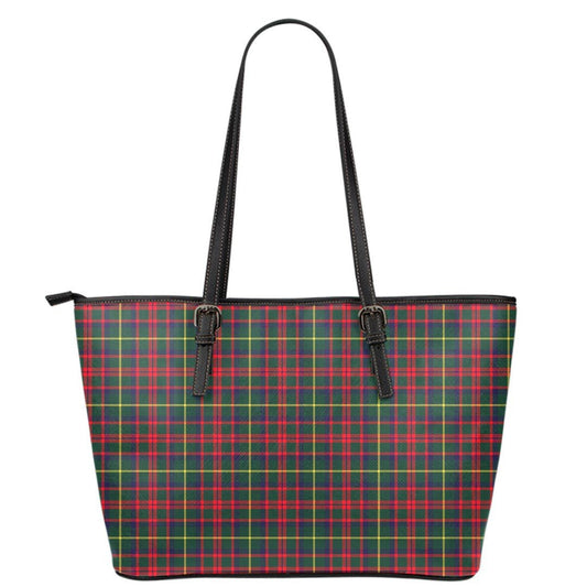 MacKintosh Hunting Modern Tartan Plaid Leather Tote