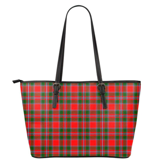 Spens Modern Tartan Plaid Leather Tote