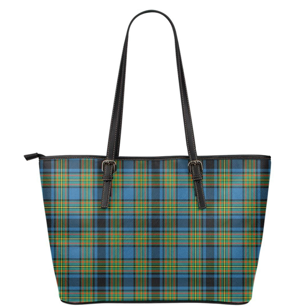 Gillies Ancient Tartan Plaid Leather Tote