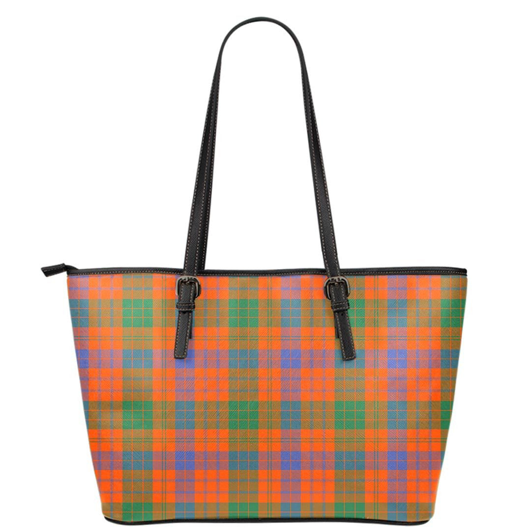Ross Ancient Tartan Plaid Leather Tote