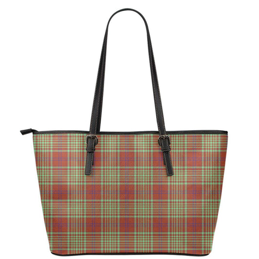 MacGillivray Hunting Ancient Tartan Plaid Leather Tote