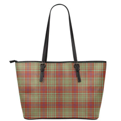 MacGillivray Hunting Ancient Tartan Plaid Leather Tote