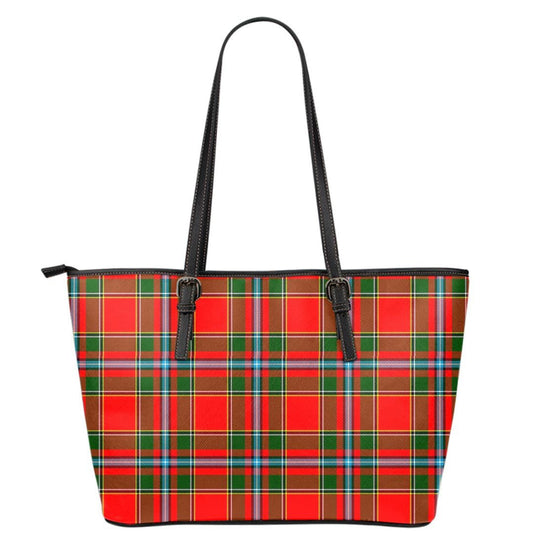 Drummond of Perth Tartan Plaid Leather Tote