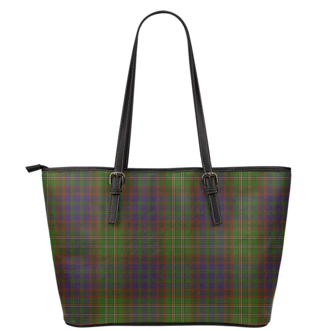 Cunningham Hunting Modern Tartan Plaid Leather Tote