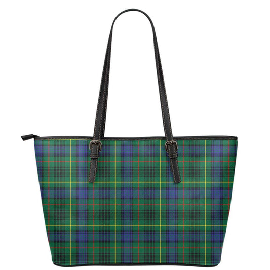 Stewart Hunting Modern Tartan Plaid Leather Tote