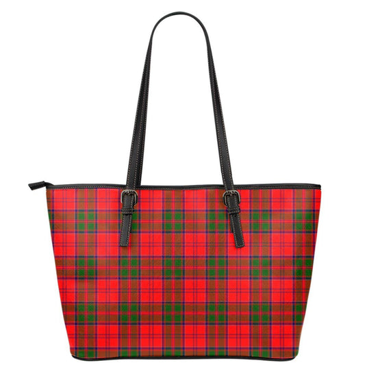 Grant Modern Tartan Plaid Leather Tote