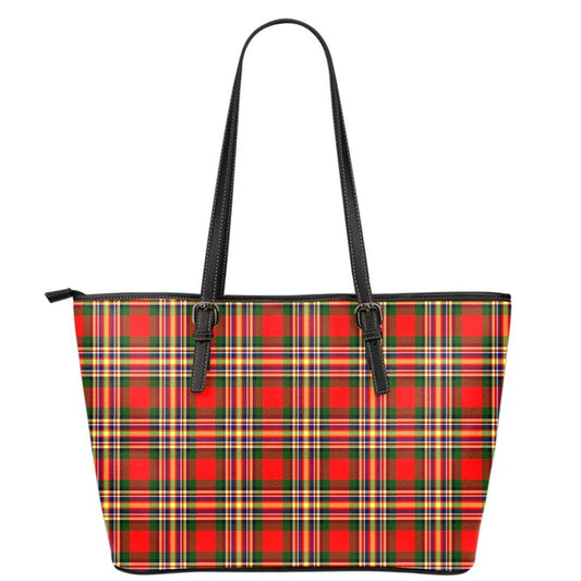 MacGill Modern Tartan Plaid Leather Tote