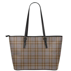 MacIntyre Hunting Weathered Tartan Plaid Leather Tote