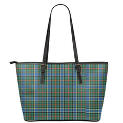 Ogilvie Hunting Modern Tartan Plaid Leather Tote