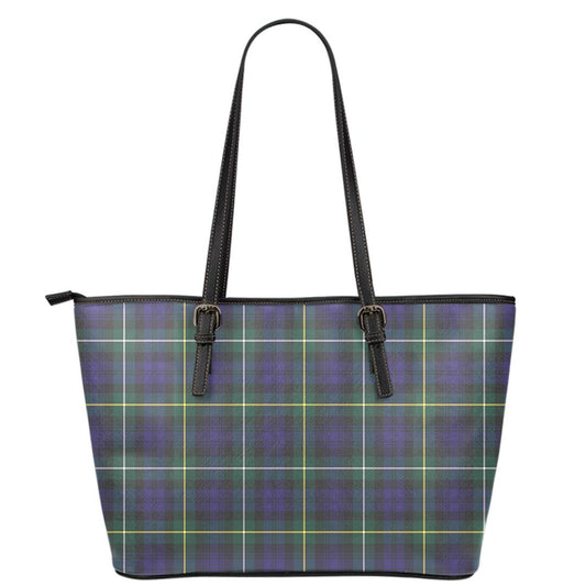 Campbell Argyll Modern Tartan Plaid Leather Tote