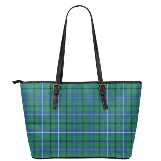 Douglas Ancient Tartan Plaid Leather Tote